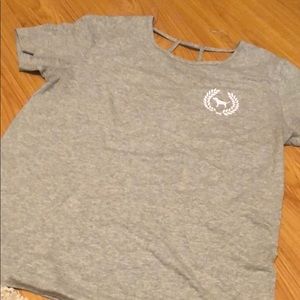 PINK tee shirt with back detail! Size medium!